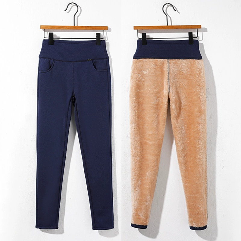 Cộng thêm nhung dày mùa thu và mùa đông quần legging mặc eo cao đã mỏng cỡ lớn co giãn chân đen quần dài quần nữ ấm áp mẫu áo phao nữ đẹp 2020