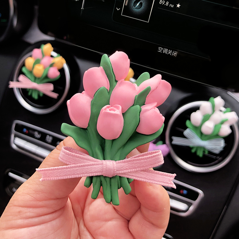 Car-borne aroma tulip bouquet of fragrance Benz car air conditioning outlet small swing car decoration