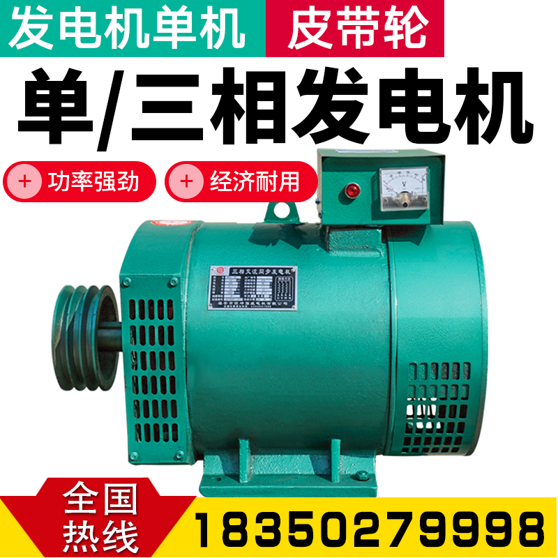 Yongfeng Sheng 3 5 8 kw Kilowatt three-phase single-phase diesel generator single motor ball household pulley