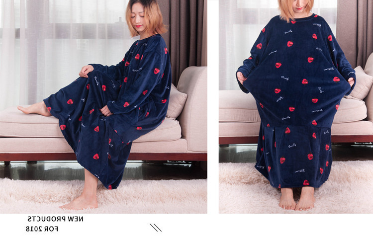 Mỡ MM200 kg cộng với chất béo dâu tây dài buông thả mùa thu và mùa đông siêu mềm san hô nhung cho bà bầu váy lanh mặc hè