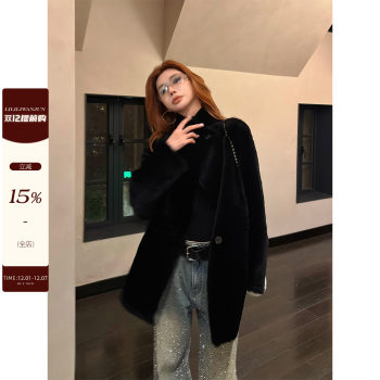 Li Wanjun's Reversible Sheepskin Fur Integrated Jacket for Women, Autumn and Winter, High-End Versatile Sheepskin Fur Two-Way Jacket