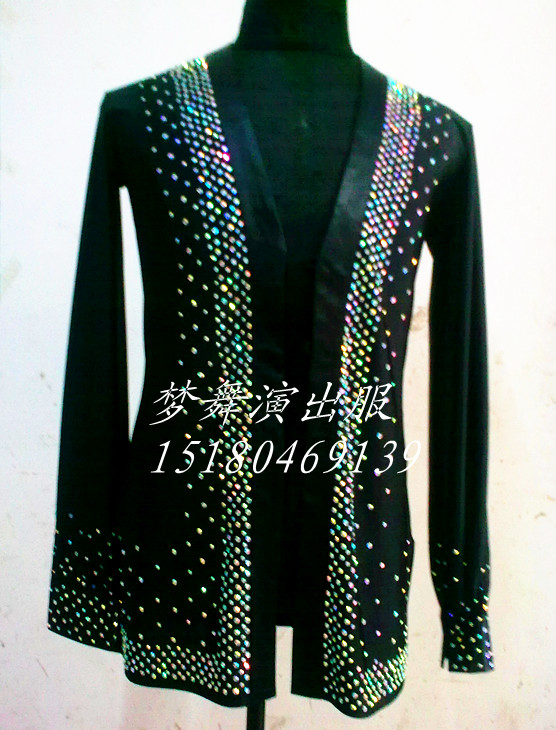 Men's Costumes New Kindergarten Competition Black Adult Latin Dance Cha Cha Bullfight Samba Cardigan Spot Discount