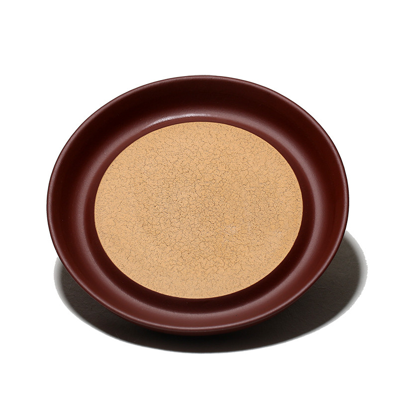 Yishuitang Yixing original ore purple sand tea set pot holder two-color open piece dry bubble plate clear cement section mud is simple and practical