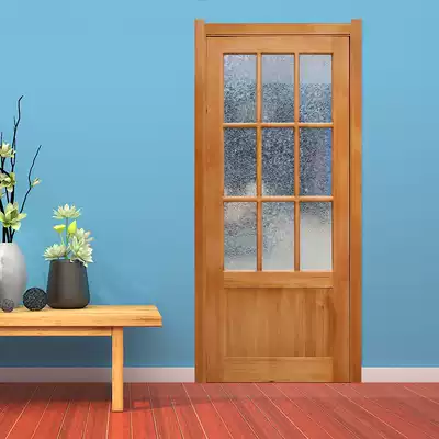 Customized pine log solid wood swing door indoor solid wood composite door color style can be customized