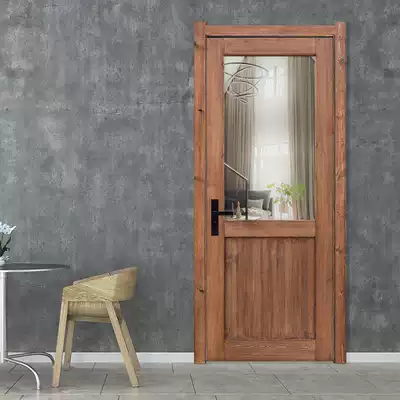 Custom log solid wood flat interior door courtyard door entrance door