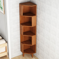 Corner bookshelf shelf floor multi-layer storage rack solid wood Space Saving Children students simple corner bookcase