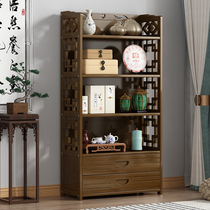 Tea room tea cabinet rack office Boku rack new Chinese living room decorations storage rack