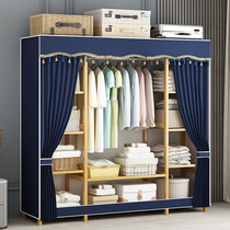 Wardrobe home bedroom simple modern rental room with solid wood simple storage cabinet hanging large wardrobe strong and durable