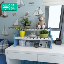 Solid wood desktop small flower rack Office windowsill mini storage potted plant rack Fleshy small plant rack saves space