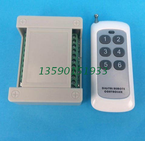 6-way 5v 12v 24V 500 m wireless remote control switch (interlock self-locking non-lock optional)