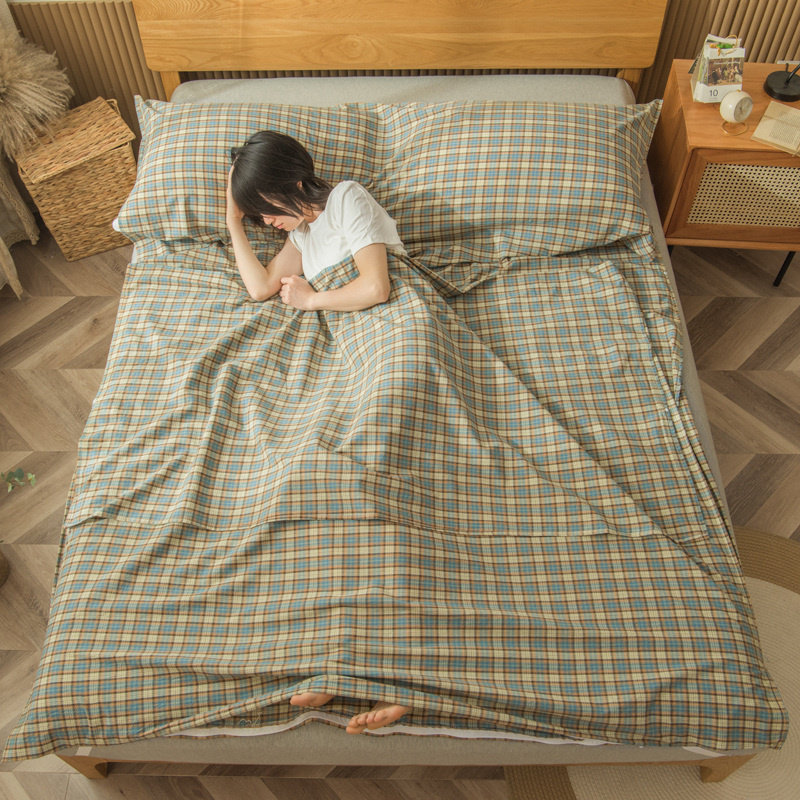 Total Cotton Pure Cotton Hotel Sepal Sleeping Bag God Instrumental Guesthouse Portable Double Single Business Trip Bed Cover Cover