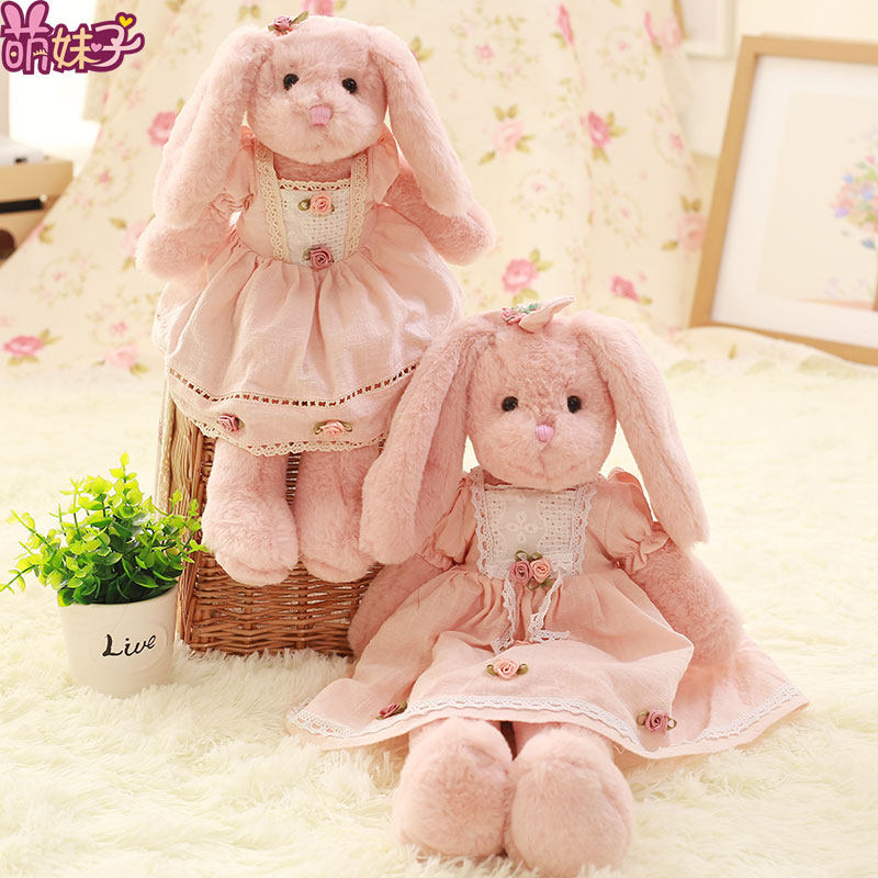 Doll Cute Plush Toy Holding Sleeping Little White Rabbit Children Girl Princess Doll Bonnie Rabbit Doll