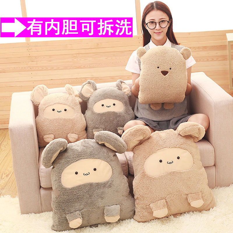 Winter Hand Warmer Pillow Intervention Removable Hand Cover Plush Toy Cute With Blanket Dual-Use Quilt Doll Doll