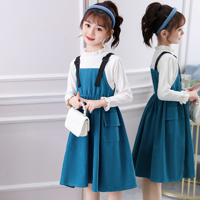 Girls Autumn Dress Princess Dress 2022 New Autumn Children's Suit Western Style Dress Winter Girl Spring and Autumn Skirt
