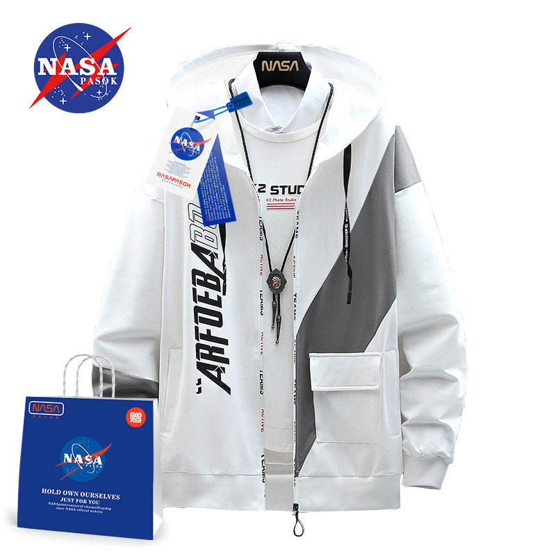 Осенняя куртка NASA, мужской свитер, весенне-осенняя куртка, молодежный студенческий кардиган, куртка с капюшоном, повседневный топ для мужчин