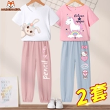 Летний детский комплект, спортивная летняя одежда, коллекция 2022, подходит для подростков, короткий рукав, детская одежда, в западном стиле