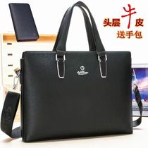 Goldlion Mens Bag New Genuine Leather Business Bag First Layer Cowhide Handbag Computer Bag Mens Shoulder Bag Briefcase