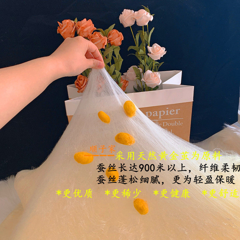 Gold silk silk quilt 100 mulberry silk air-conditioning summer cool quilt spring and autumn quilt custom single double quilt core