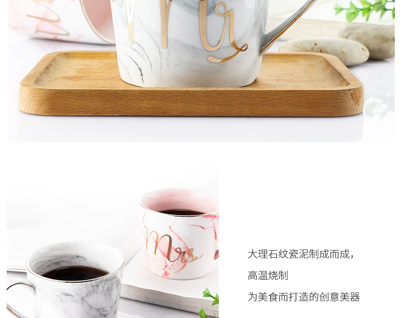 Cốc cà phê Cốc gốm Cốc cà phê nhỏ Châu Âu sang trọng Ins Cặp đôi Mug Nhà Chòm sao Văn phòng Cup - Cà phê