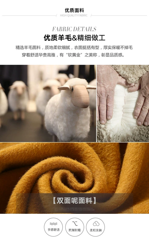 Áo khoác cashmere hai mặt nữ dài qua đầu gối 2019 mùa đông mới châu Âu và áo khoác len nữ cao cấp của Hoa Kỳ - Áo len lót đôi