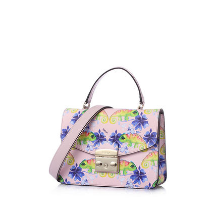 FURLA\/芙拉2018新款牛皮女士动物印花手提斜