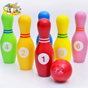 Đồ chơi bowling cho trẻ em 2-3-4-8 tuổi đặt trò chơi trẻ em bằng gỗ lớn màu xanh lá cây - Quả bóng bowling