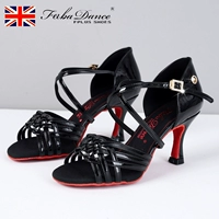 Черная ярко -кожаная подкова красная нижняя часть и расширенный танцор 6,5 см.