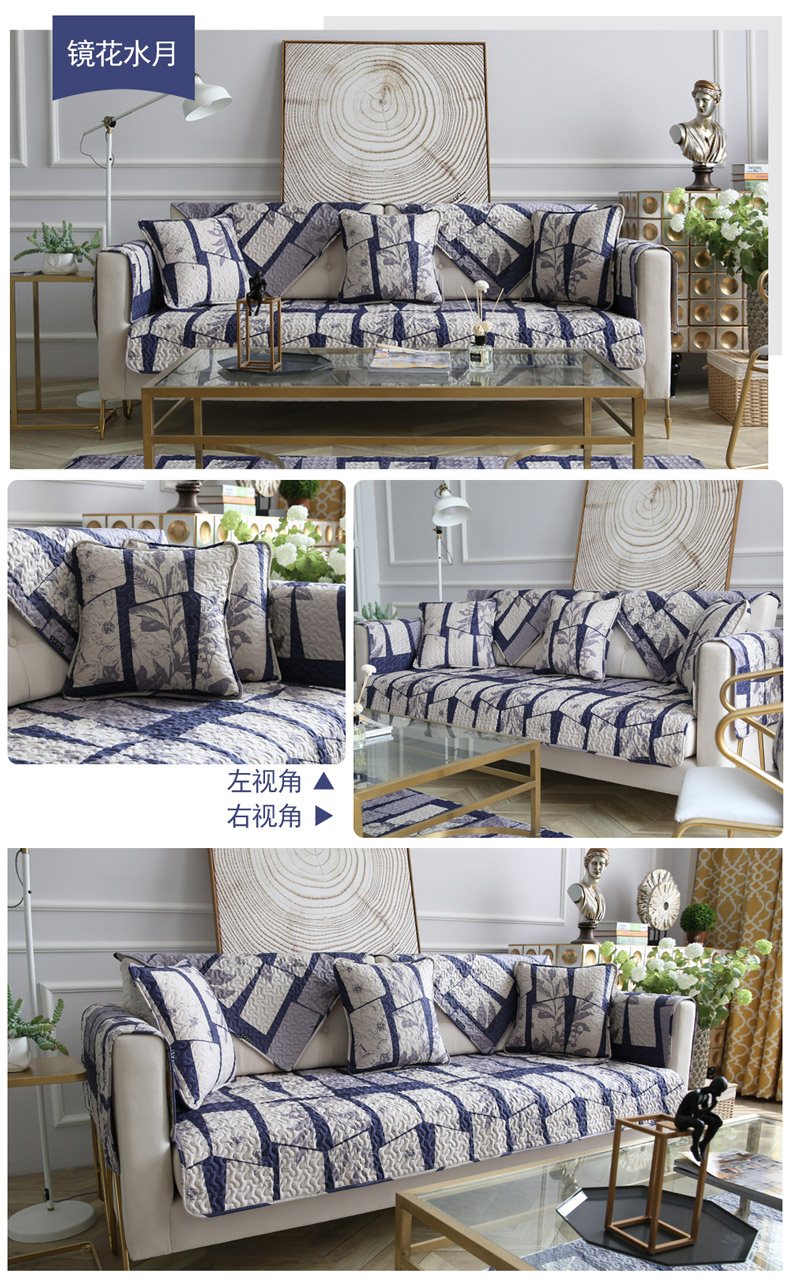 Nordic INS sofa đệm vải bông tấm vải liệm trọn gói tất cả các mùa bao gồm trượt đệm phụ da Khăn gia đình - Ghế đệm / đệm Sofa đệm ghế gỗ phòng khách