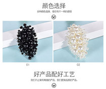 Oval black and white pearl crystal headdress shoes flower shoe buckle shoe accessories decoration accessories shoe repair clothing accessories accessories
