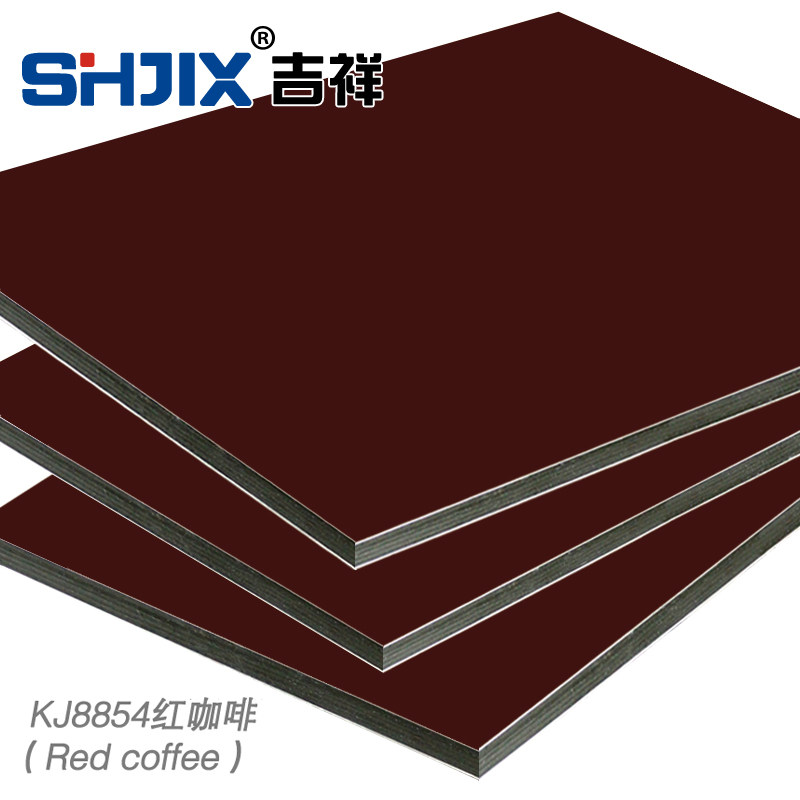 Shanghai auspicious 3mm8 silk red coffee aluminum-plastic panel interior wall exterior wall paste advertising curtain wall special panel ()