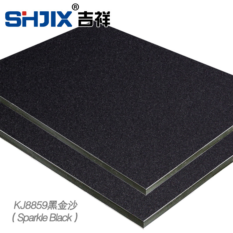 Shanghai auspicious 4mm12 silk black sand aluminum-plastic panel inside and outside wall paste advertising curtain wall special board ()