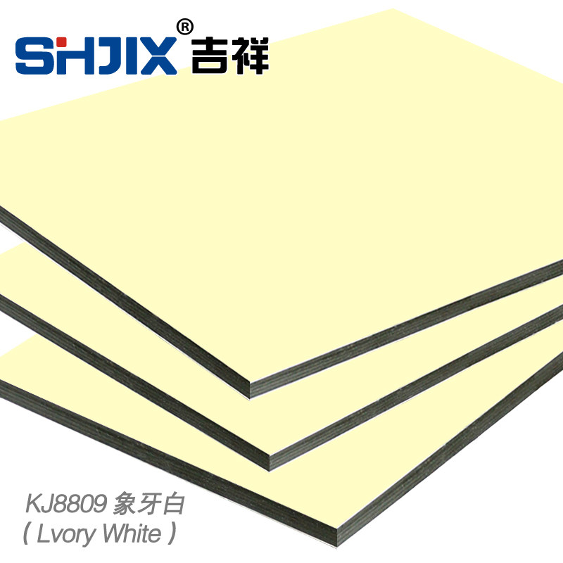 Shanghai Jiaoxiang 4mm25 silk ivory white aluminum plate inside exterior wall paste advertising curtain wall special plate()