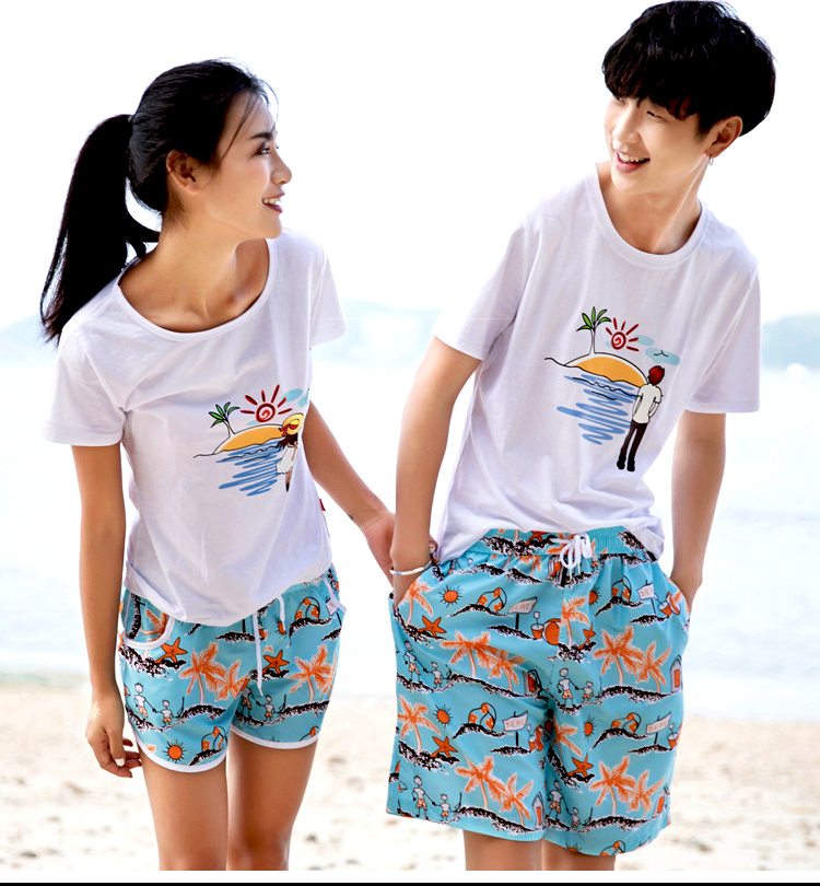 Quần short nam mùa hè lỏng thường vài bãi biển quần lỏng kích thước lớn năm điểm trong quần hoa quần đi biển cho gia đình	
