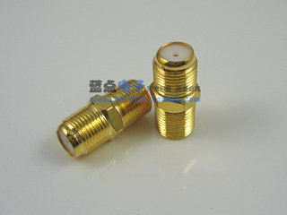 High-grade all-copper gold-plated british f-head butt connector f connector f-head double-pass head butt wire connector