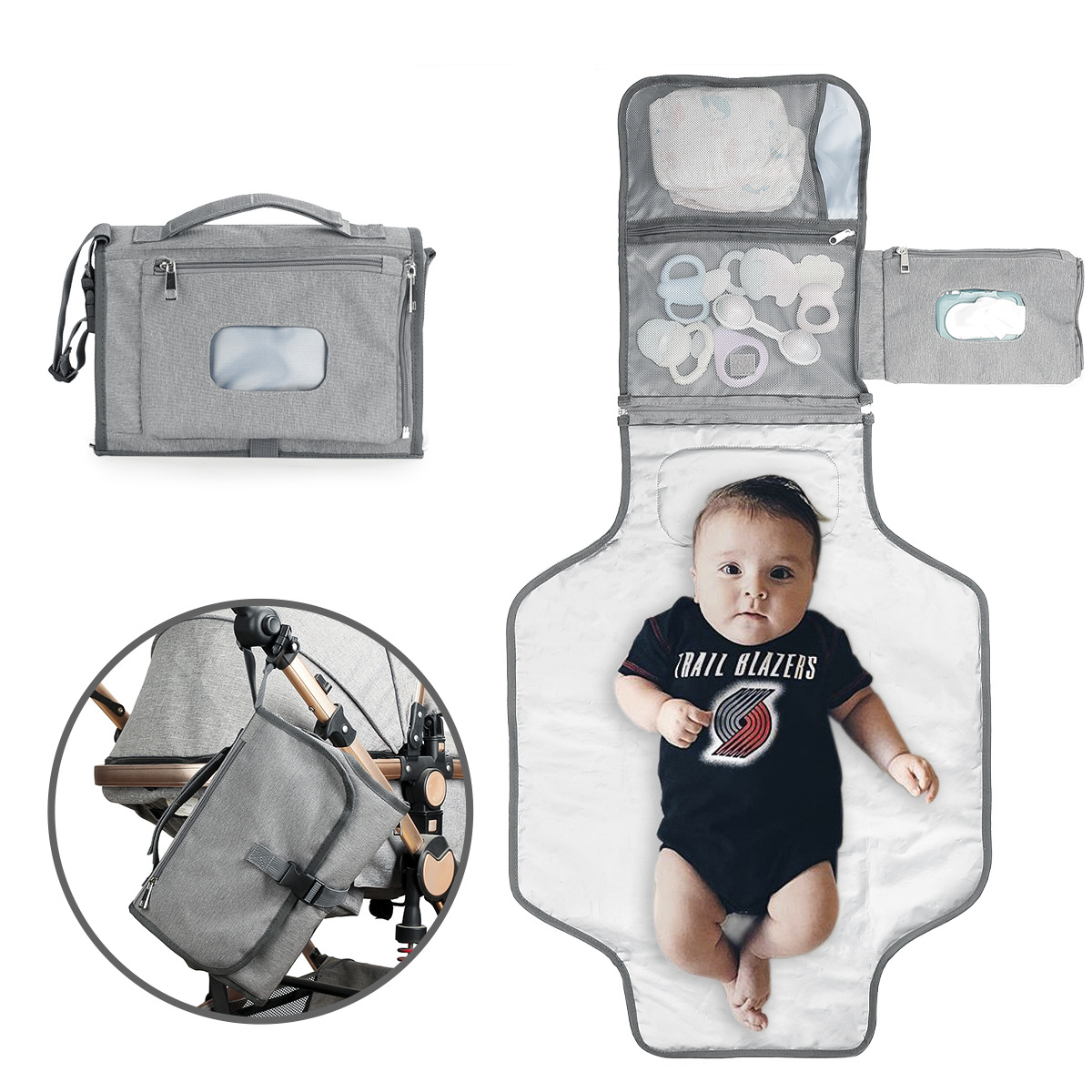 Out for diaper Diaper Cushion Baby Handy mobile Urine Mat Infant Care Mat Washable Waterproof Diaper Bag-Taobao