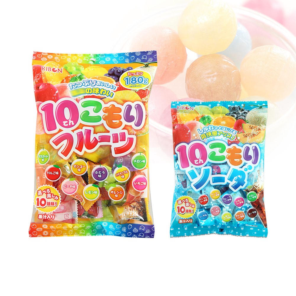 Japanese fruit-flavored hard candy imported Liben Ribon mixed carbonated assorted children's vitamin C assorted snacks candy