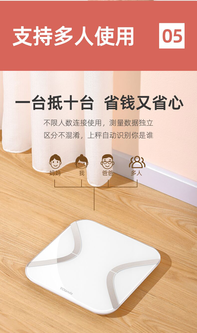 华为生态合作产品 Yolanda 智能心率体脂秤+智能手环 图8