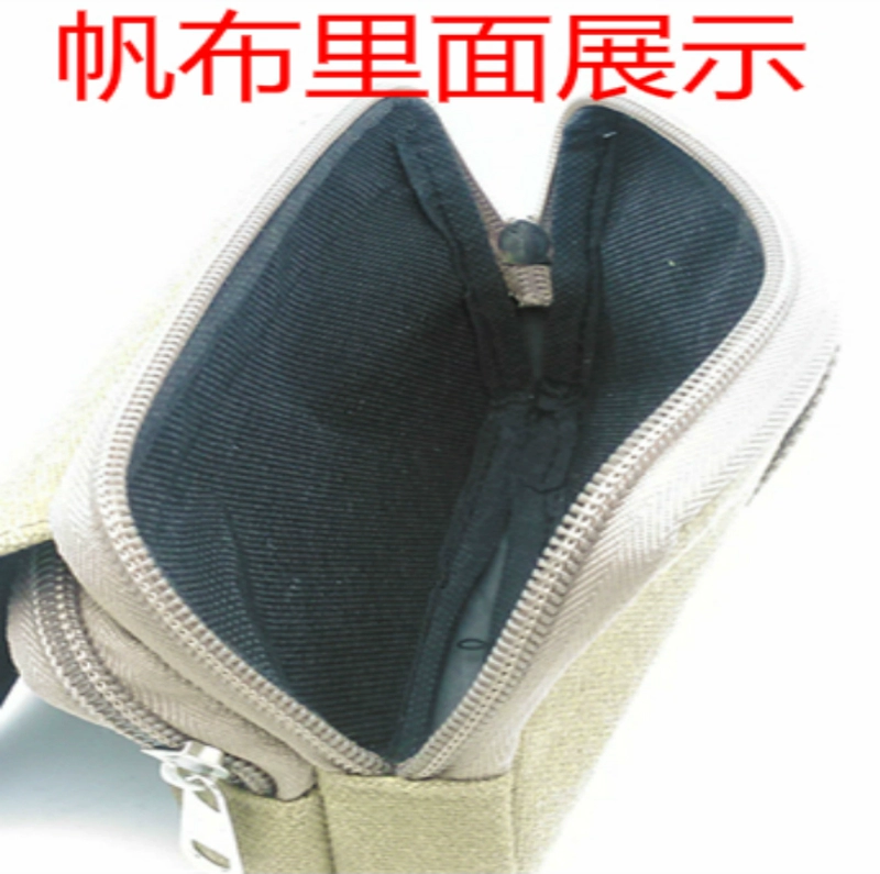 Khóa kéo đôi nam có tiết diện vải đeo đai đeo túi điện thoại 5,5 inch 6 inch túi đa năng ngoài trời