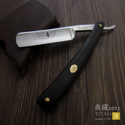 Vigorous man classic version natural black sandalwood old razor scraping face knife shaving with a manual mirror cutting edge