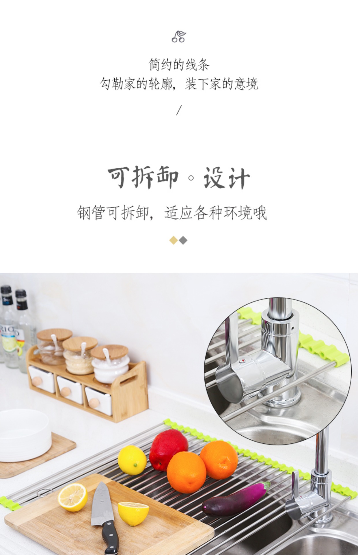 Bồn rửa chén inox có thể đóng mở cống giá bếp chìm lưu trữ đặt bếp đặt bộ lọc treo kệ nước kệ - Phòng bếp chảo sâu lòng
