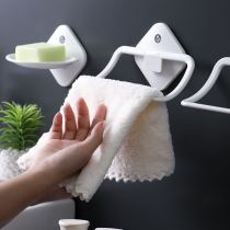  Hanging towel rack punch-free bathroom Bathroom Kitchen Childrens drying hand towel rod nail-free suction cup rack paste