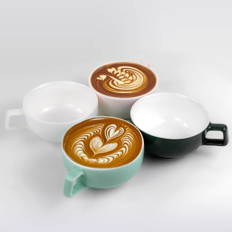Airflow Air Flow Convection Embossed Coffee Cup Ceramic Cup Sada Cup Professional Latte Art Coffee Cup 240ml