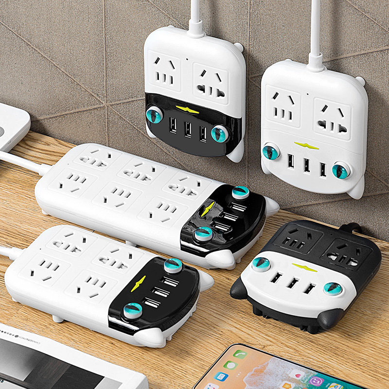 Multifunctional plug USB conversion socket for travel abroad universal row plug charging converter home with cable plug board