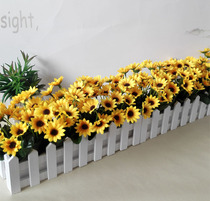 Sunflower fence set simulation flowers and plants fake flowers silk flowers indoor and outdoor home decoration floral desktop partition shielding
