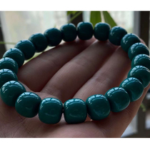 Natural raw ore jade blue turquoise with material single multi circle round hand string old hand string rosary old hand string rosary Buddha string jewelry