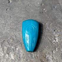 Shi Ji art original mine blue turquoise Kwan hell color blue material holding Buddha head top 108 rosary beads