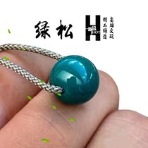 Original mine jade blue turquoise ball hell color Buddha string old non-phase hand string with beads small steel bean bead pendant
