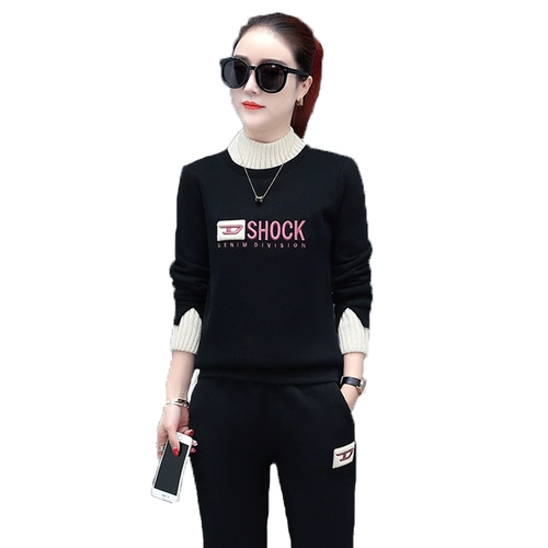 Весенний модный удерживающий тепло утепленный спортивный костюм, комплект для отдыха, тренд сезона, в западном стиле