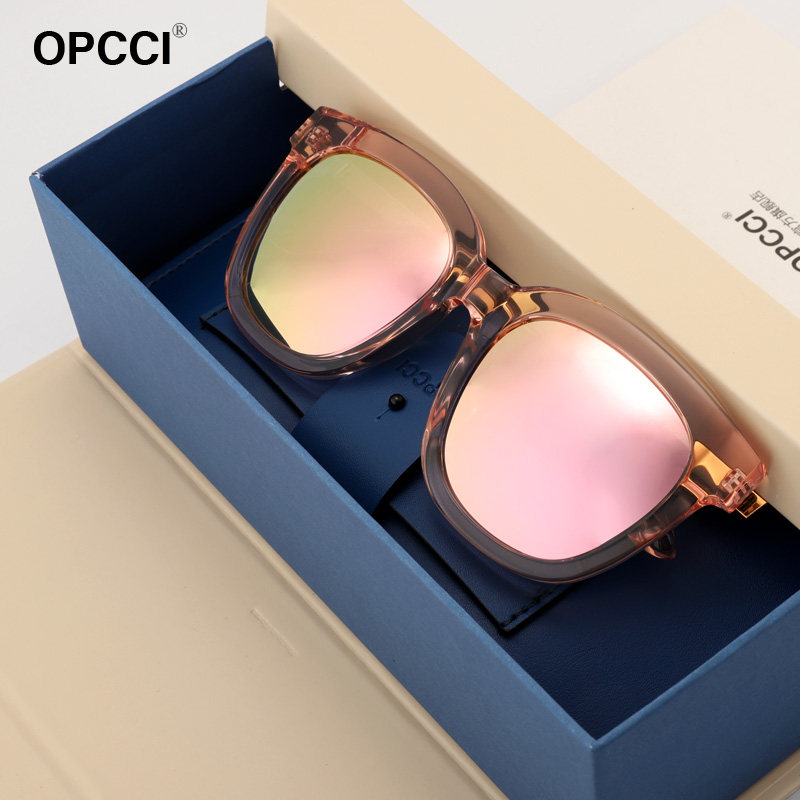 OPCCI GM Pink Mirror Sunglasses Female 2021 New Tide Anti-UV Sunglasses Net Red Street Shooting Glasses