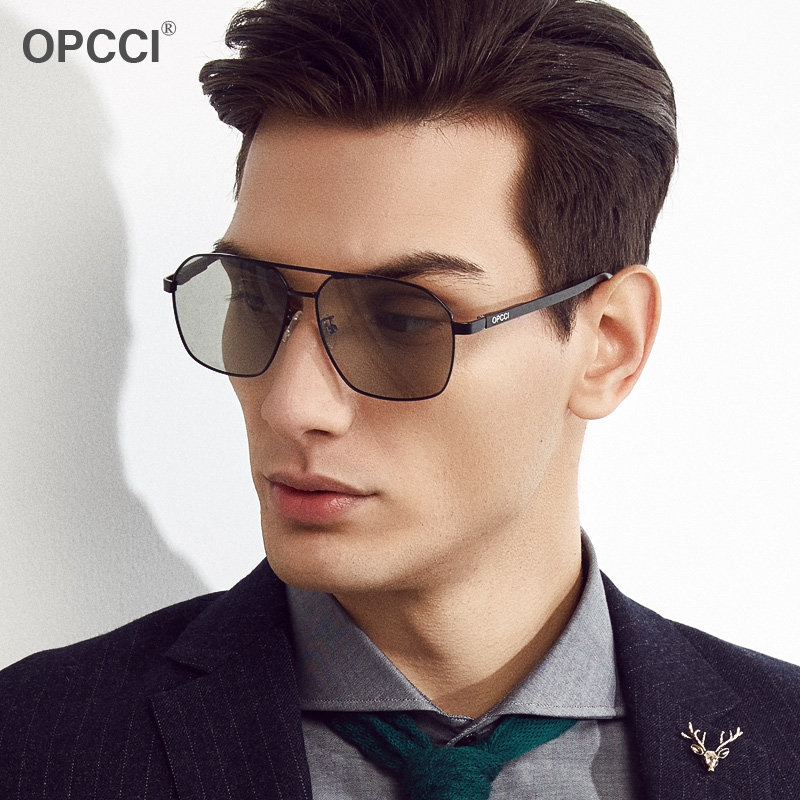 2020 new polarized color-changing sunglasses men's tide driver dedicated driving myopia sunglasses day and night dual-use glasses